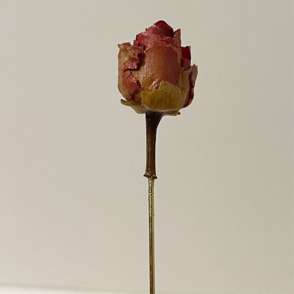 Vintage Dried Rose Bud Lapel Stick Pin - Picture 5 of 13